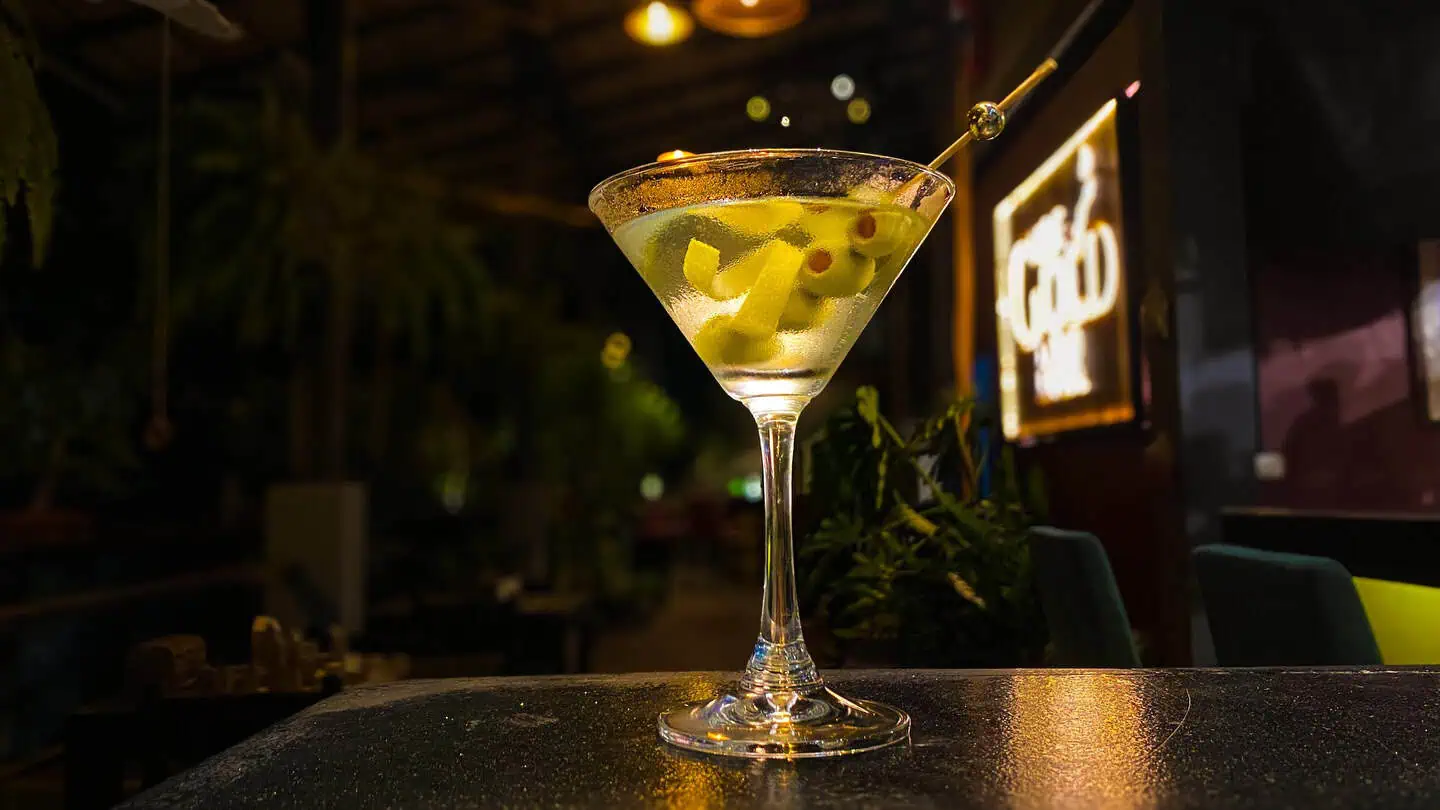 Signature martini cocktail at The Gold Bar Koh Tao
